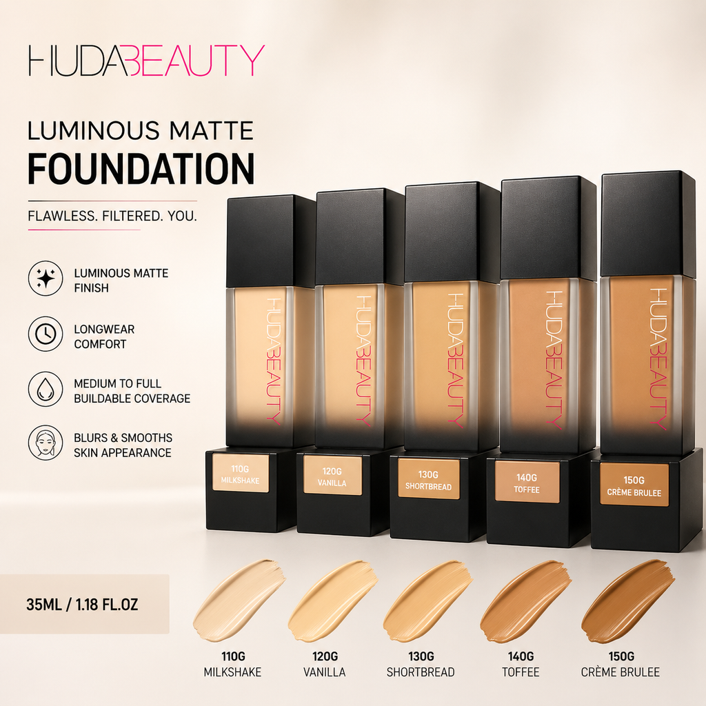 HUDA BEAUTY LUMINOUS MATTE FOUNDATION 35ML CRÈME BRULEE 150G