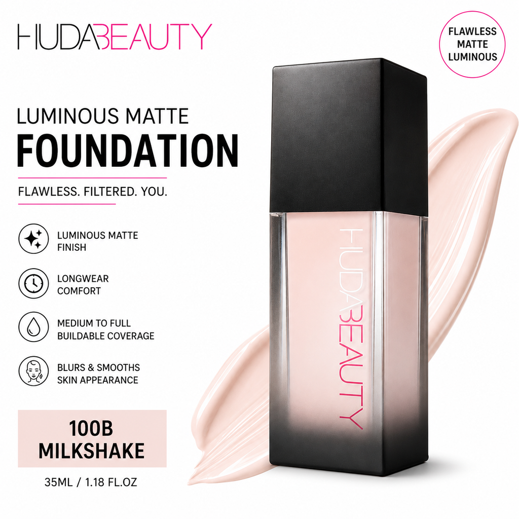 HUDA BEAUTY LUMINOUS MATTE FOUNDATION 35ML MILKSHAKE 100B