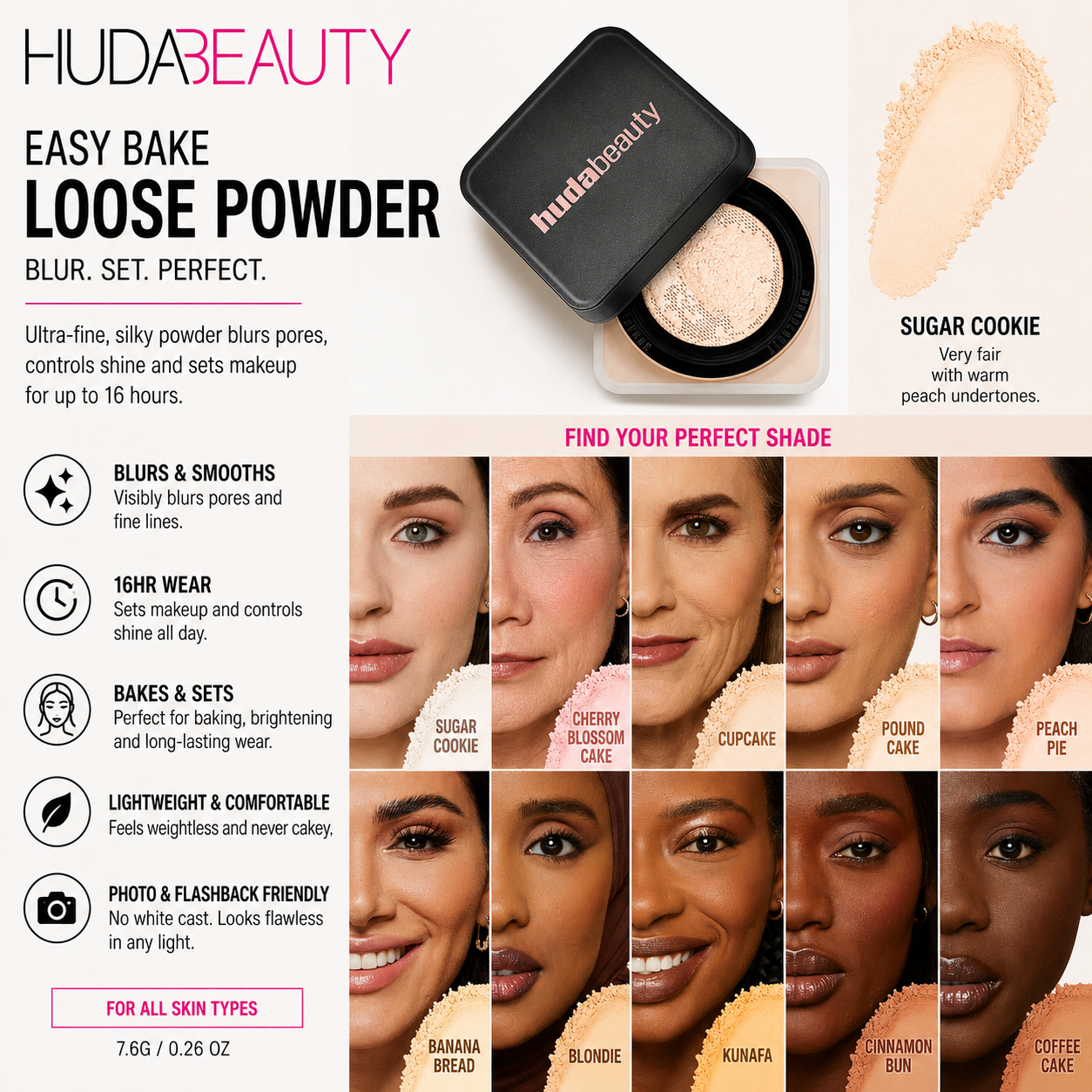 HUDA BEAUTY LOOSE POWDER POUND CAKE