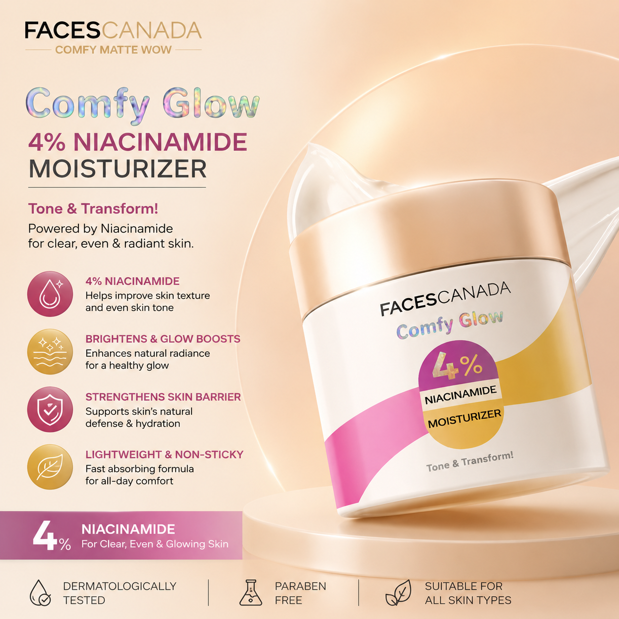 FC Comfy Glow 4% Niacinamide Moisturizer