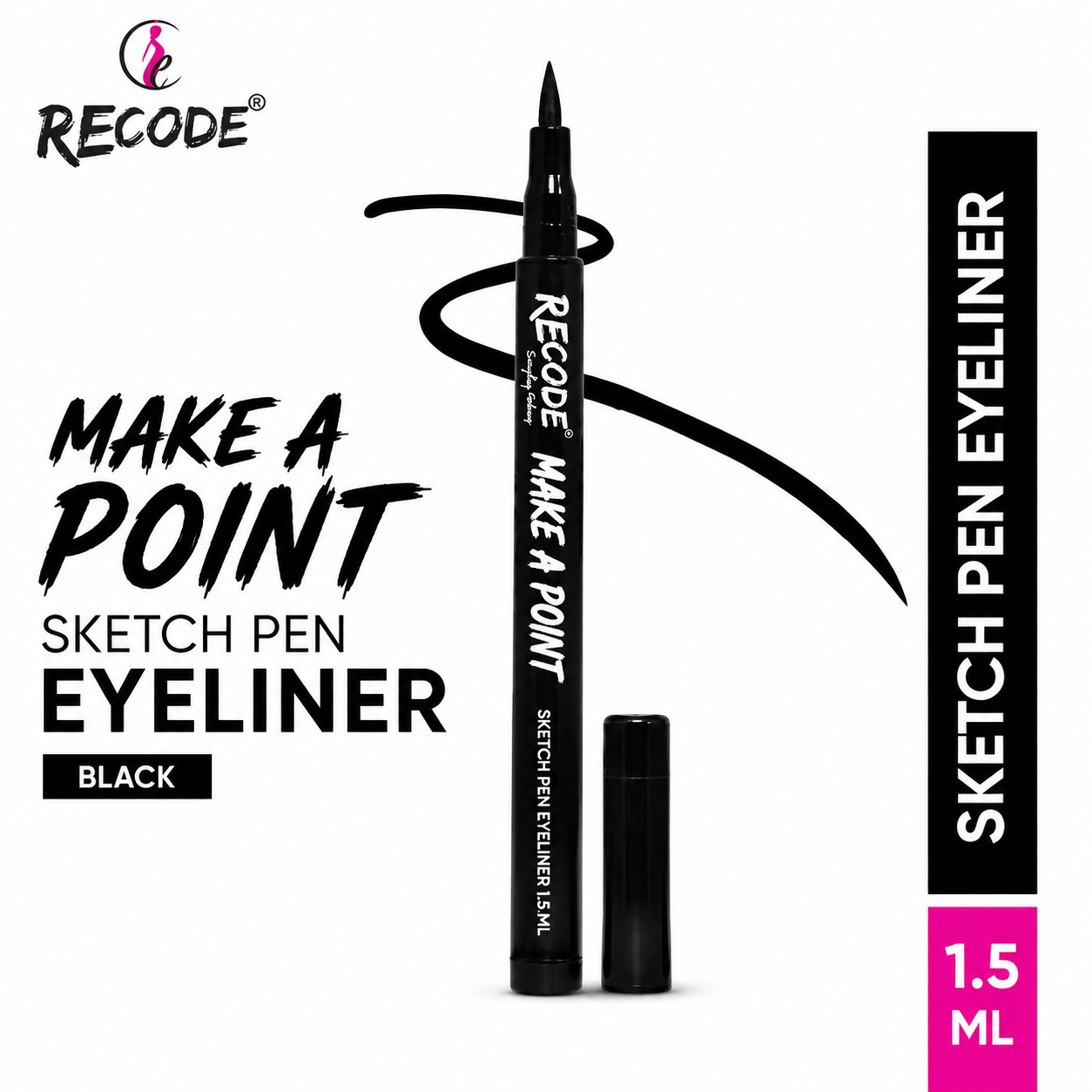 RECODE MAKE A POINT SKETCH PEN EYELINER BLACK