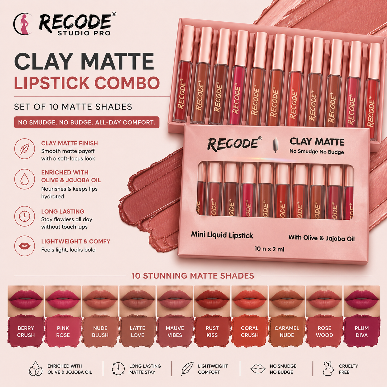 RECODE CLAY MATTE LIPSTICK COMBO