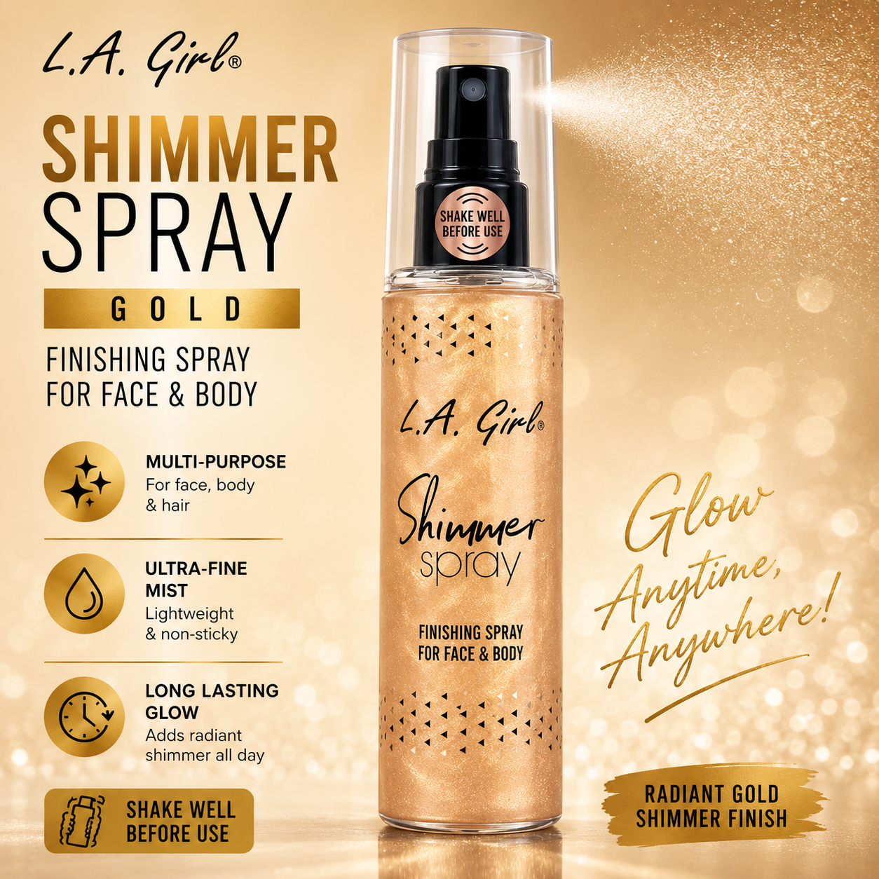 L.A. GIRL SHIMMER SPRAY GOLD