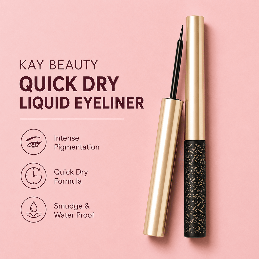 Kay Beauty Quick Dry Liquid Eyeliner - Black Canvas (3ml)