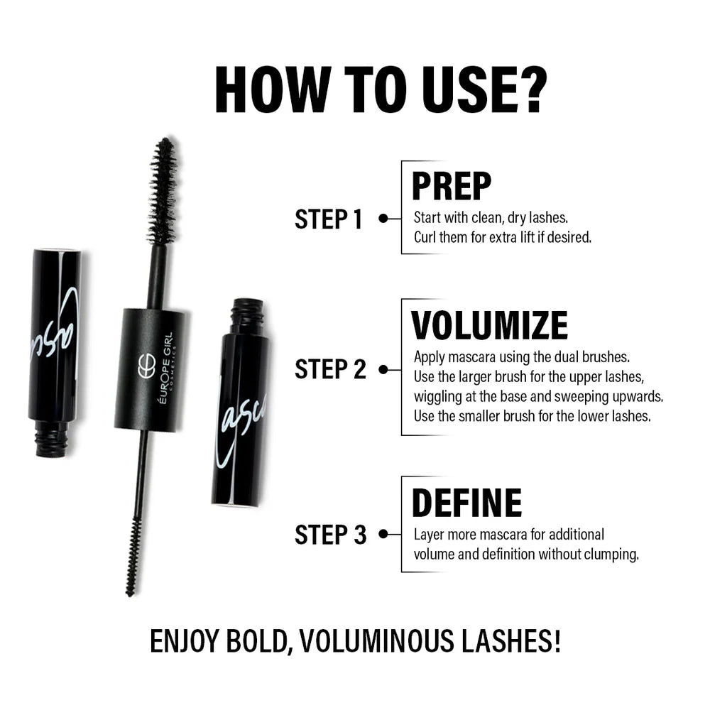 EUROPE GIRL 2 IN 1 MASCARA
