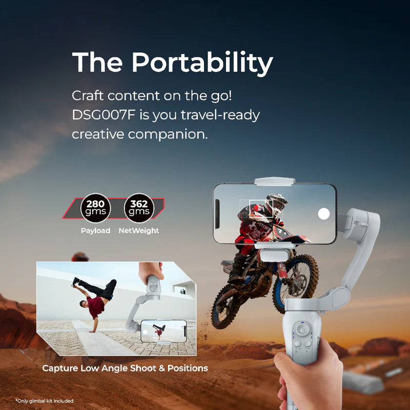 DIGITEK 3 AXIS FOLDABLE SMARTPHONE GIMBAL WITH AI FACE TRACKER DSG008F AI