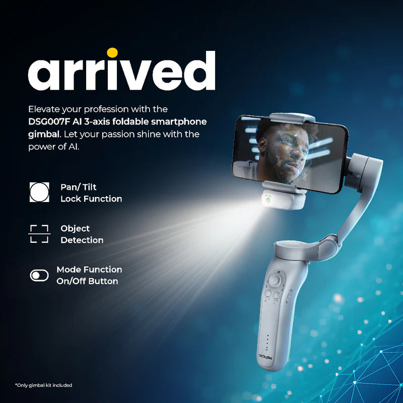 DIGITEK 3 AXIS FOLDABLE SMARTPHONE GIMBAL WITH AI FACE TRACKER DSG008F AI