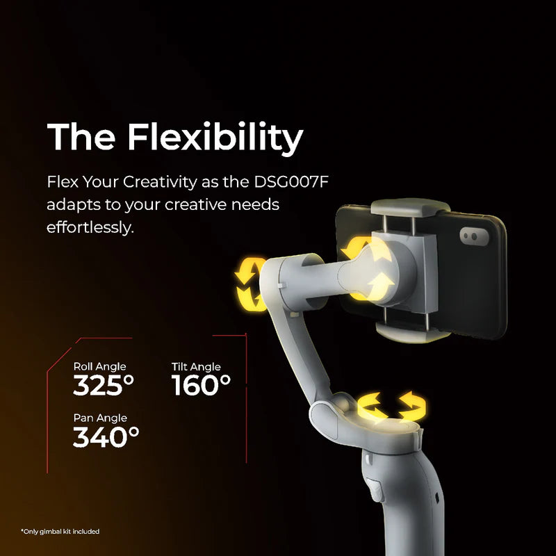 DIGITEK 3 AXIS FOLDABLE SMARTPHONE GIMBAL WITH AI FACE TRACKER DSG008F AI