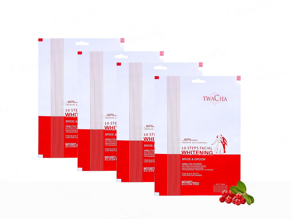 TWACHA 10 STEP WHITENING BRIDE & GROOM FACIAL KIT PACK OF 4
