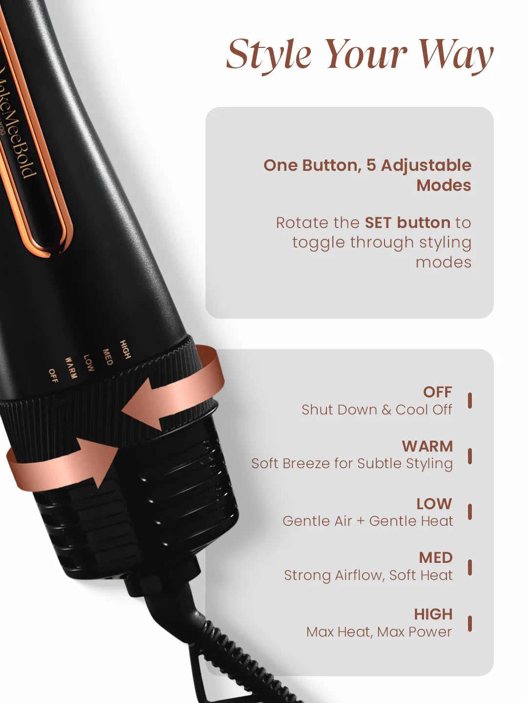 URBAN YOG MAKE ME BOLD 3 IN 1 HOT AIR BRUSH