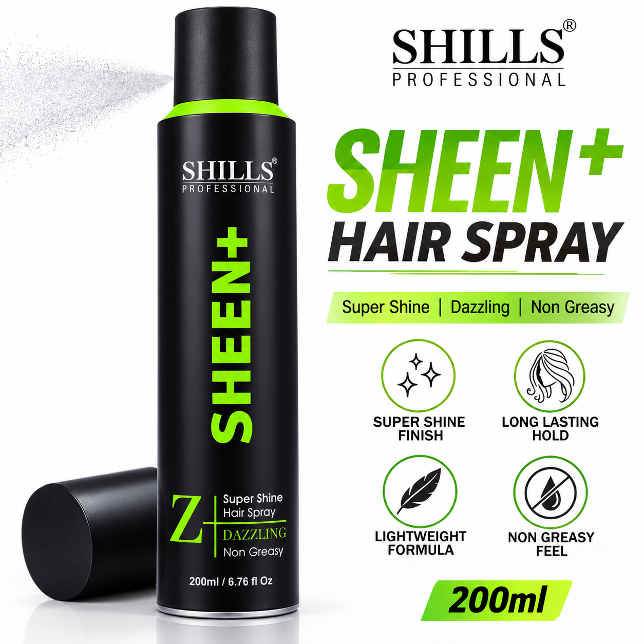 Shills sheen+ hair spray