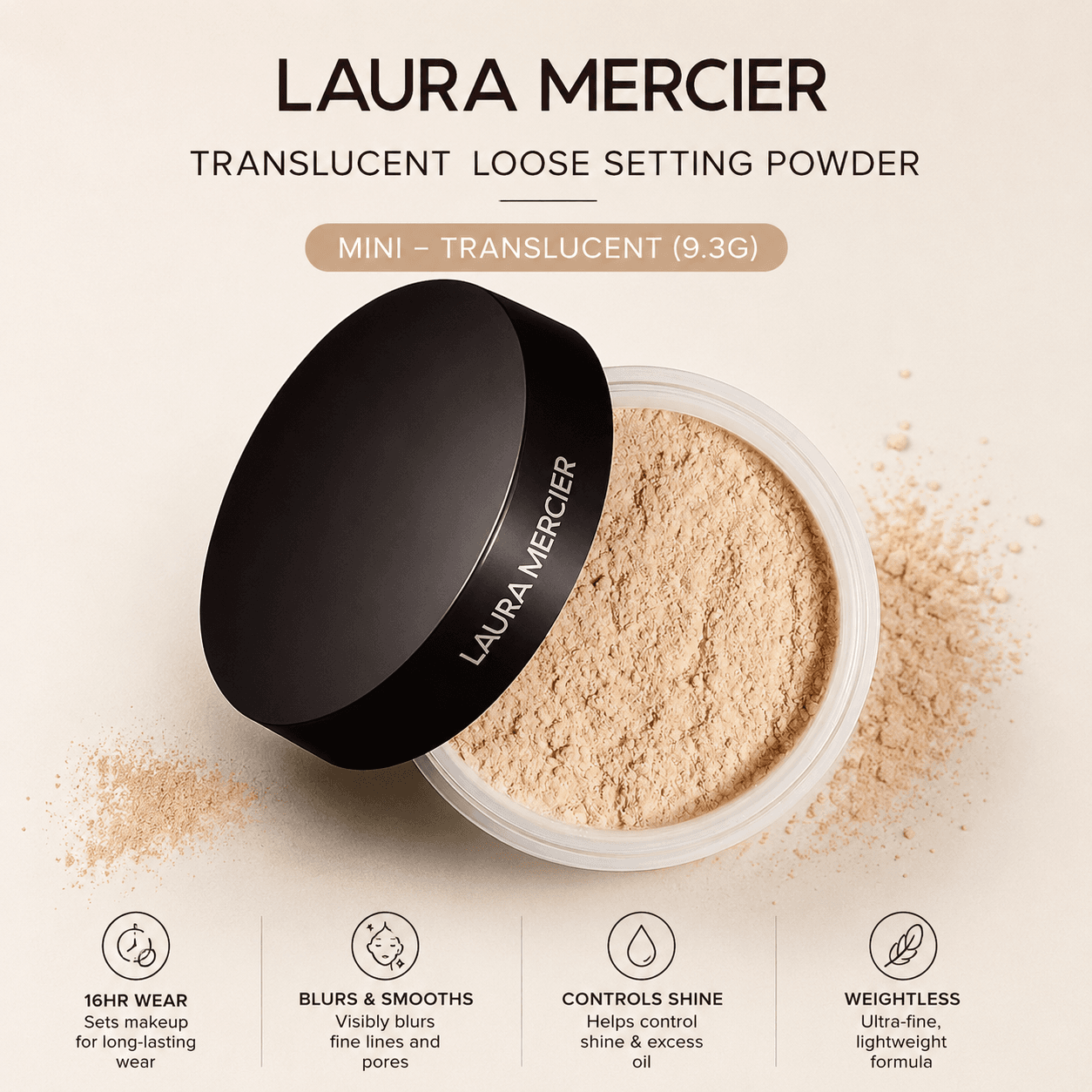 Laura Mercier Translucent Loose Setting Powder Mini – Translucent (9.3g)