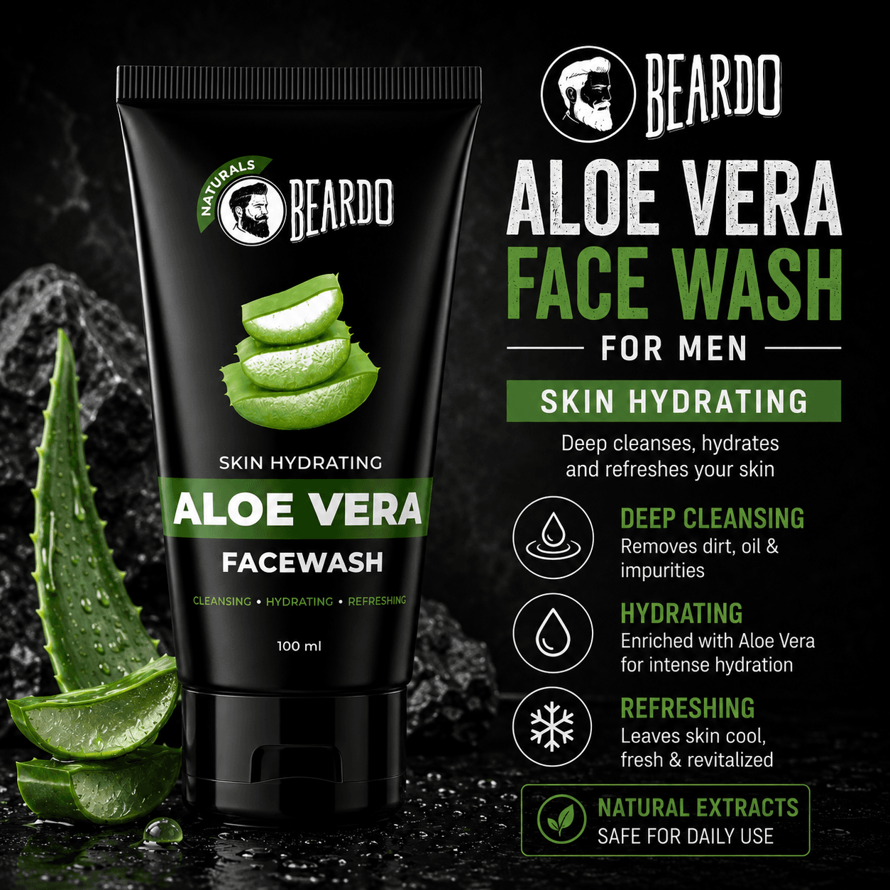 BEARDO ALOE VERA FACE WASH 100ml