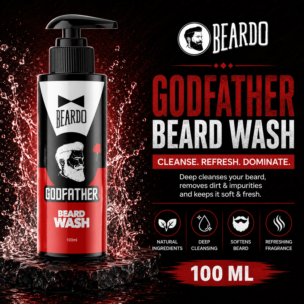 Beardo Godfather Beard Wash for men - 100ml