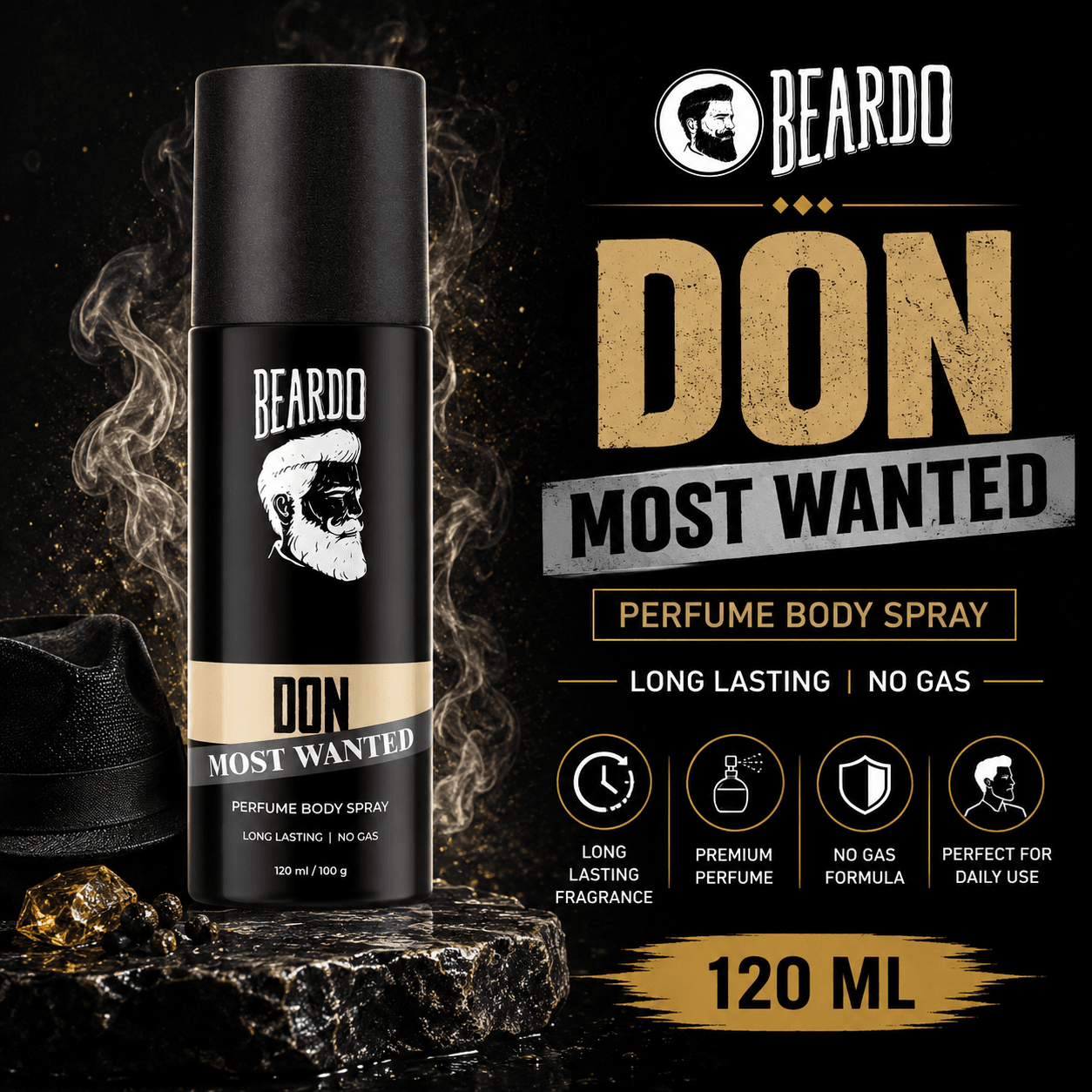Beardo DON MOST WANTED Perfume Body Spray for Men - 120ml