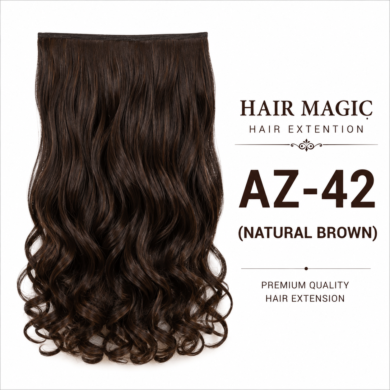HAIR MAGIC HIAR EXTENTION AZ-42 (NATURAL BROWN)
