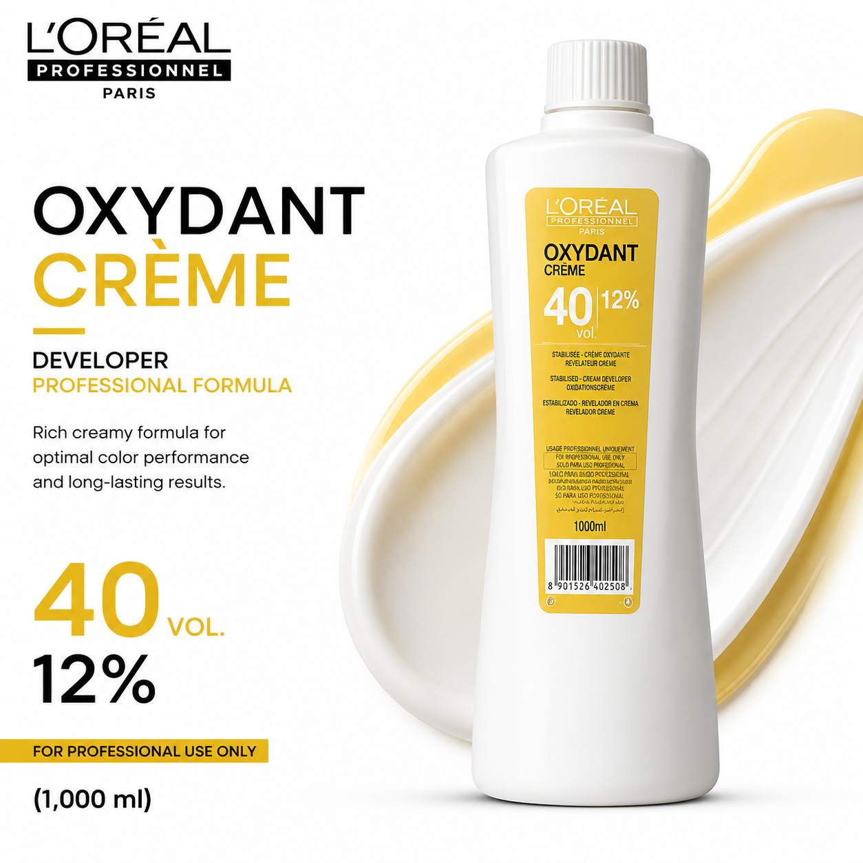 LOREAL Oxydant Crème 40 Vol. 12% Developer (1000ml)
