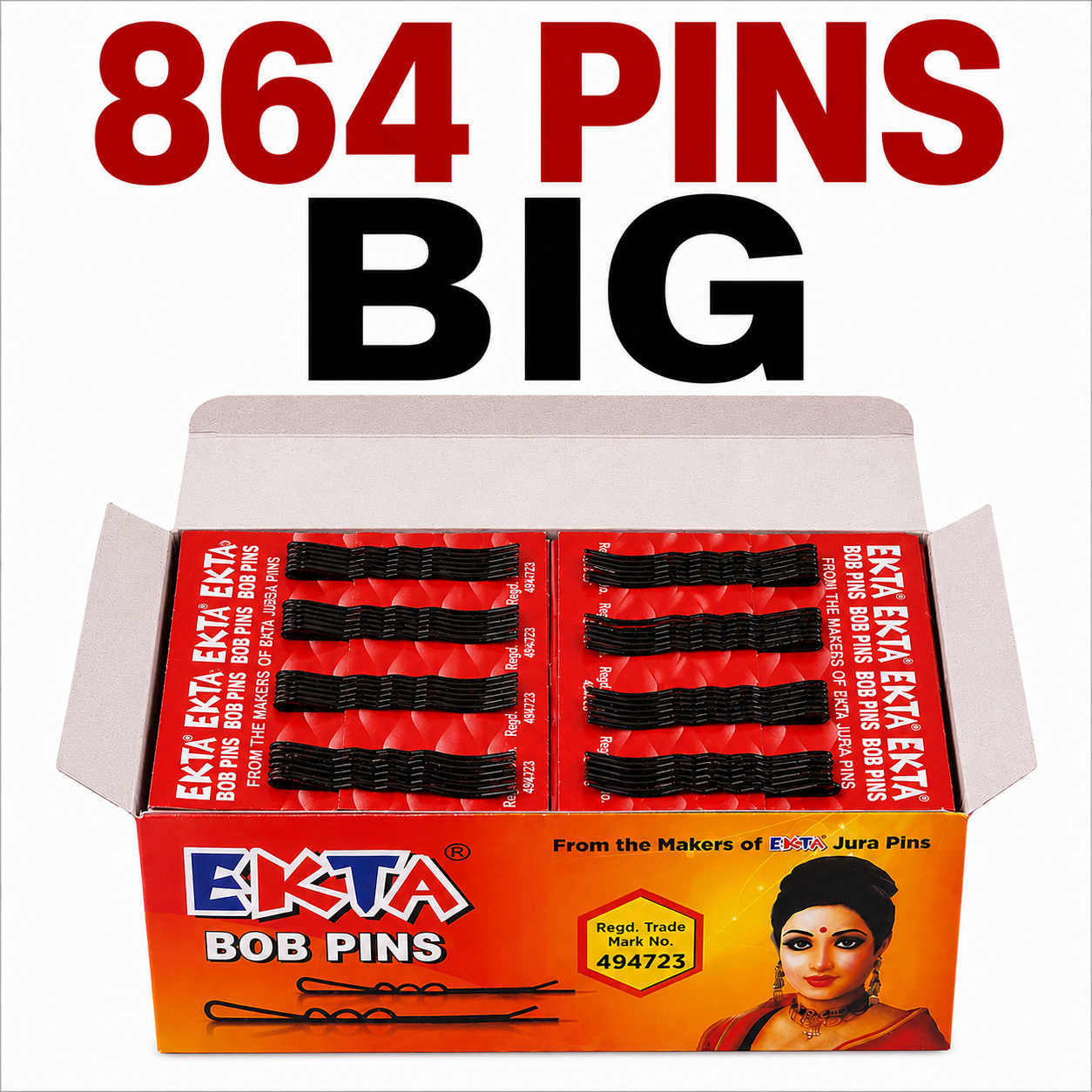 EKTA BOB PINS BIG 864 PINS