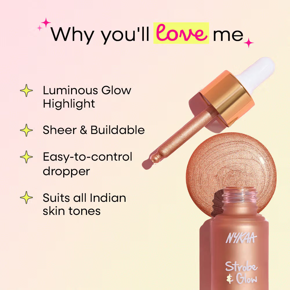Nykaa Strobe & Glow Liquid Cream Highlighter - Blushed Moonlight