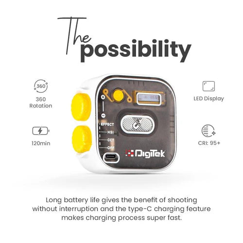 Digitek LED D10W RGB Video Camera Light 10W Portable