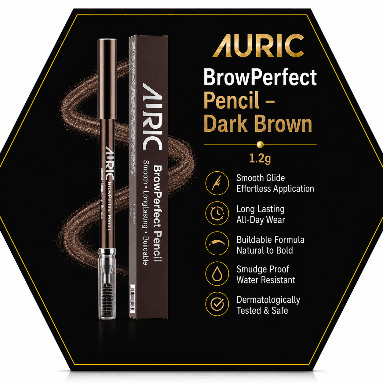 Auric BrowPerfect Pencil – Dark Brown 1.2g