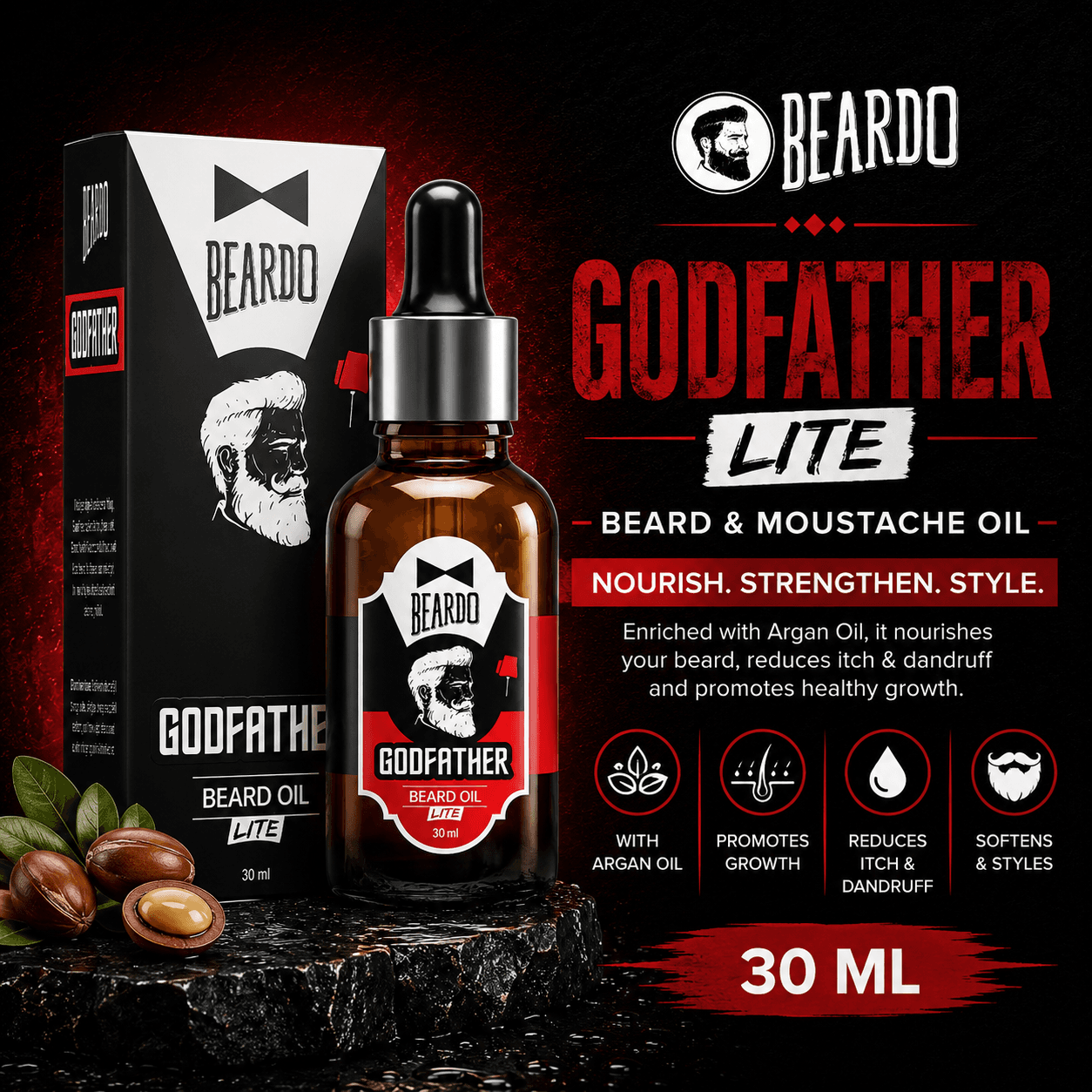 Beardo Godfather Lite Beard and Moustache Oil - 30 ml