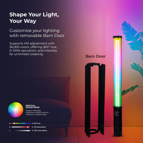 Digitek DSL 555 RGB Portable 38W Handheld LED Stick Light Wand